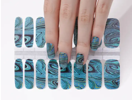Swirling Seas Nail Wraps