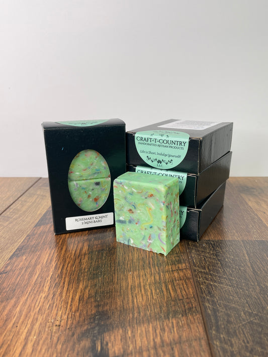 Rosemary & Mint 2pk Mini Handcrafted Soaps