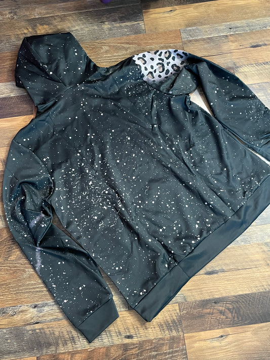 NCU Organization Black Hoodie with Leopard Print Patches - Limited edition