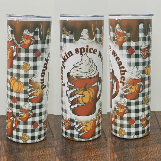 Pumpkin Spice Skellie Skinny Tumbler