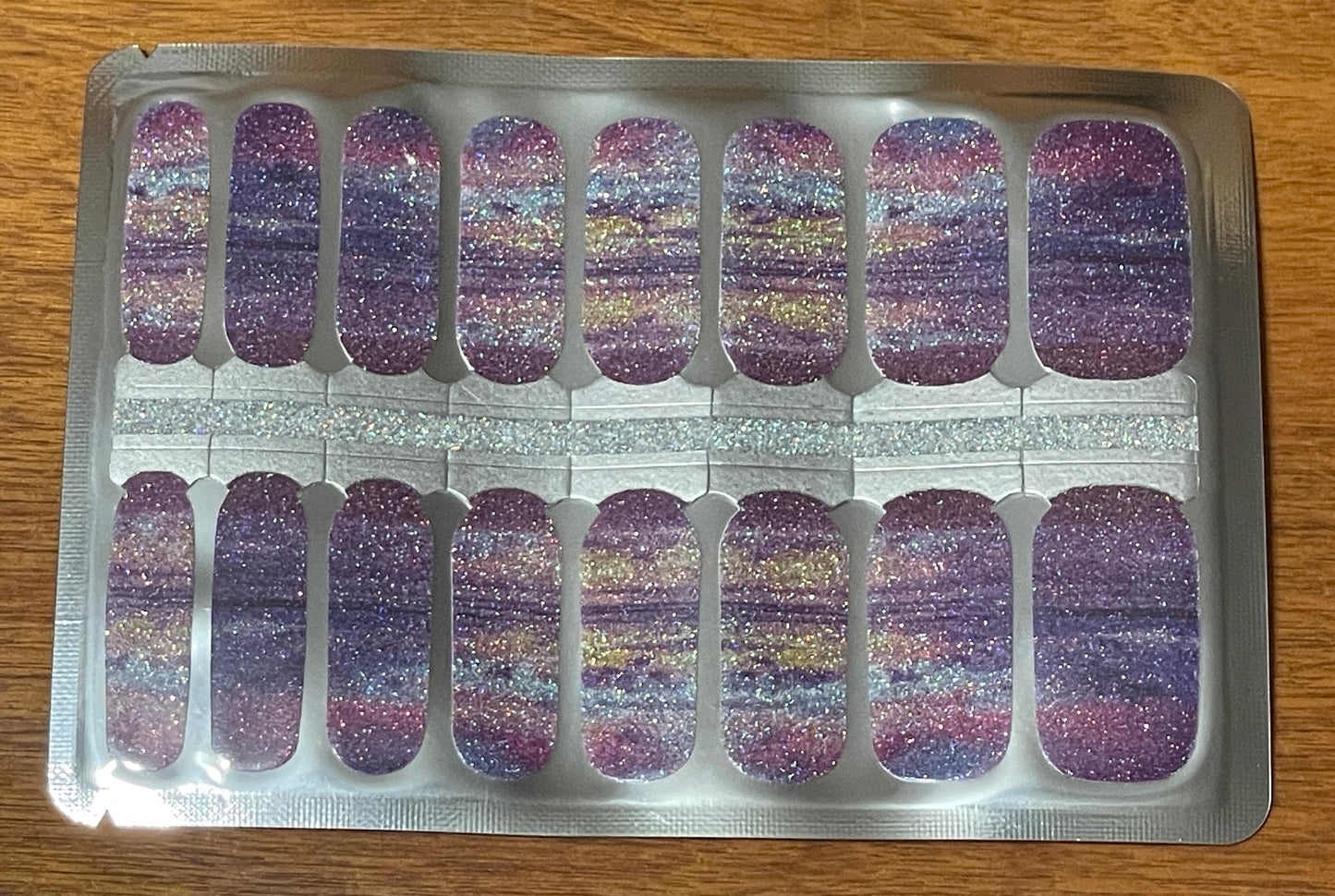 Glittery Purple Moon Nail Wrap