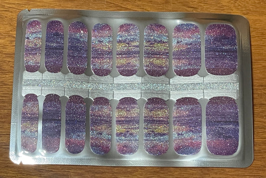Glittery Purple Moon Nail Wrap