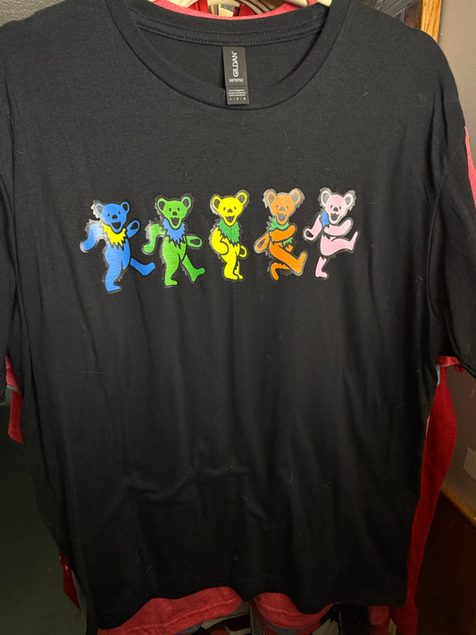 Tie Dye Bears Black T-shirt