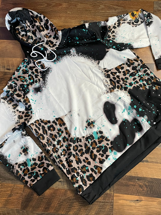 NCU Organization Animal Print with Sunflower/Cross Hoodie