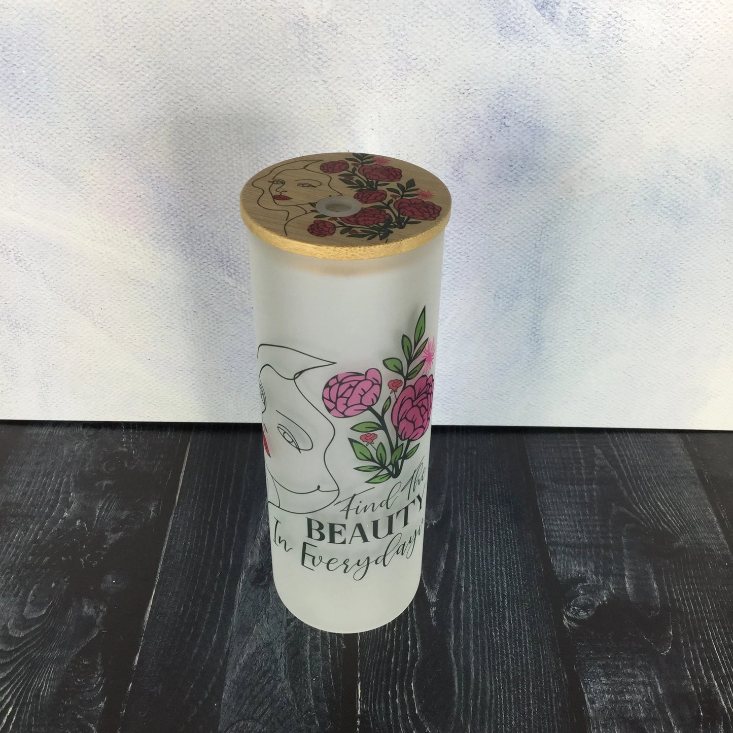 Beauty In Every Day Glass Frosted Tall Tumbler