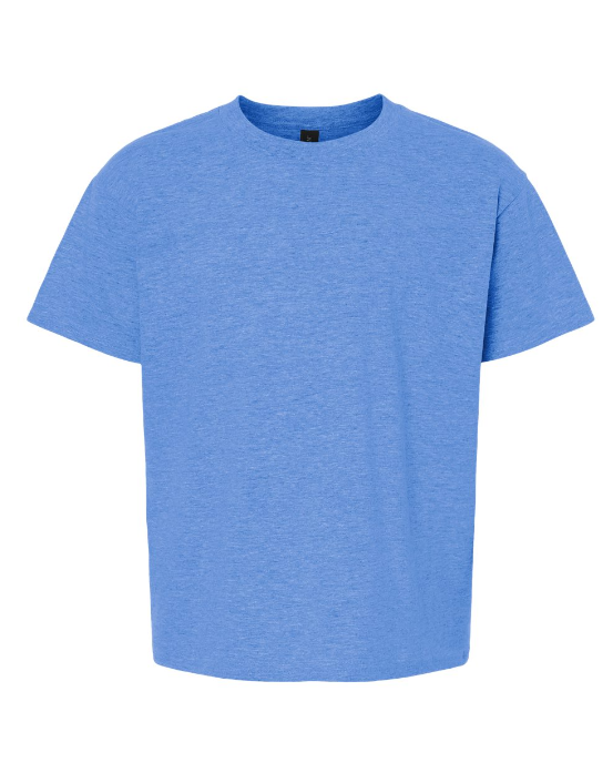 Blank Short Sleeve Heathered Youth T-shirt blanks for Sublimation and Decals
