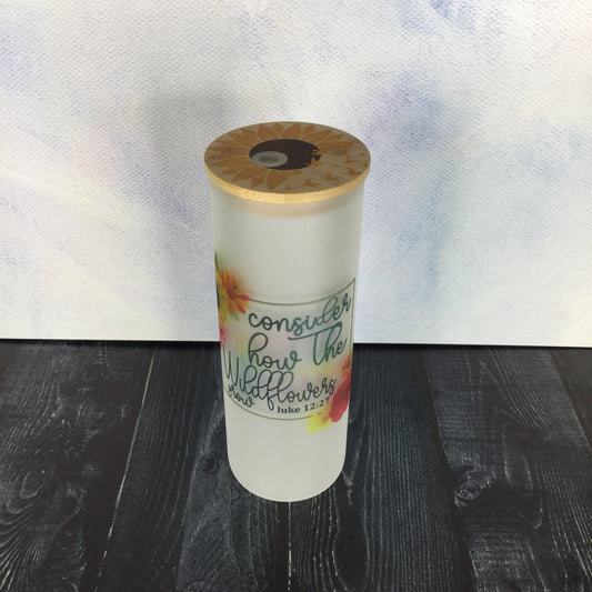 How the Wildflowers Grow Glass Frosted Tall Tumbler