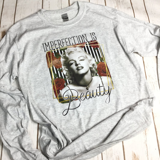 Imperfection is Beauty Gray LS T-shirt
