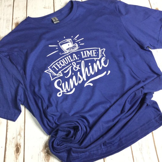 Tequila Lime Sunshine Blue t-shirt