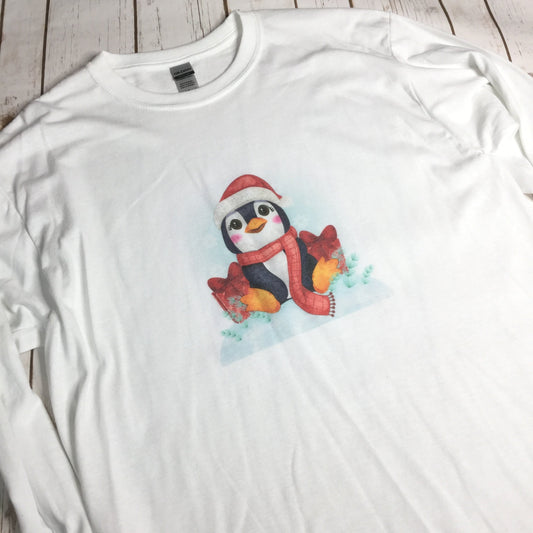 Penguin White LS T-shirt