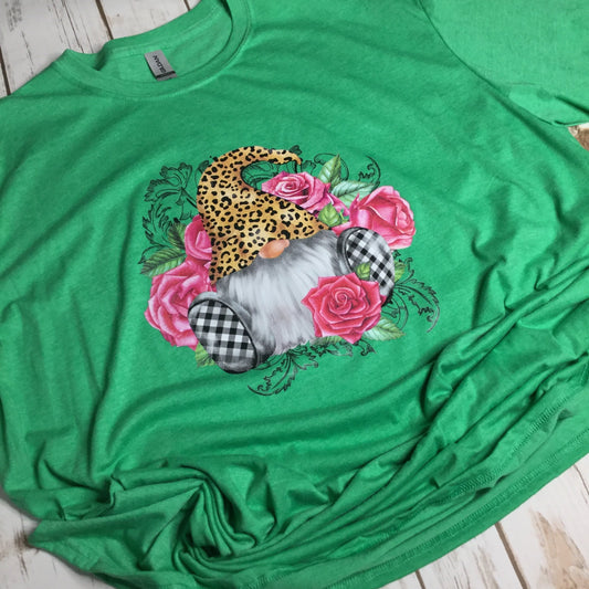 2XL Gnome & Roses Green T-Shirt