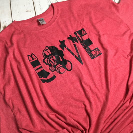 Fire Fighter Love T-shirt