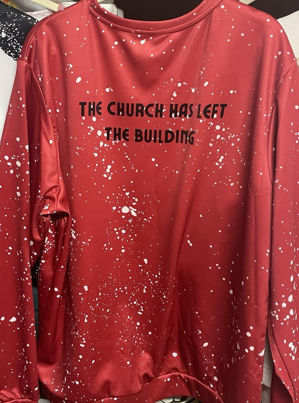 NCU Organization Faux Bleach Spots Long Sleeve Sweatshirt