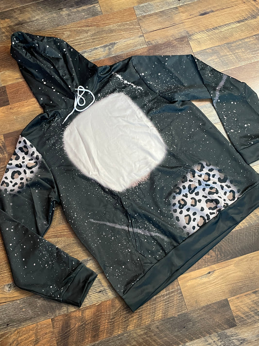 Black Hoodie with Leopard Print Patches - Limited edition