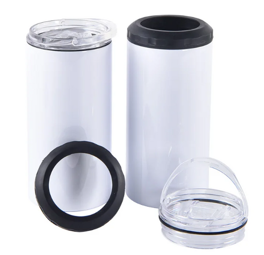 4 in 1 can cooler with two lids