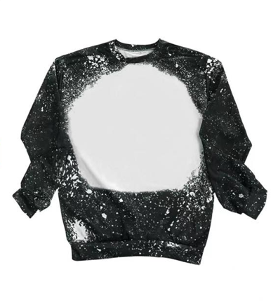 Faux Bleach Spots Polyester Sublimation Long Sleeve Sweatshirt