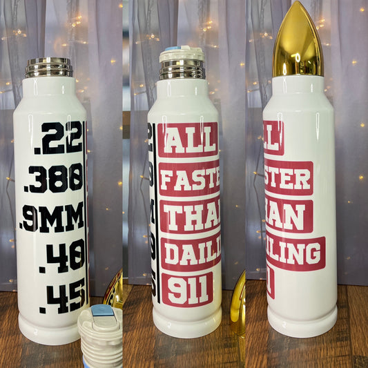 Faster than 911 Bullet Flask