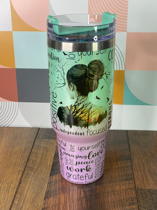 Positivity 40 oz dual color tumbler