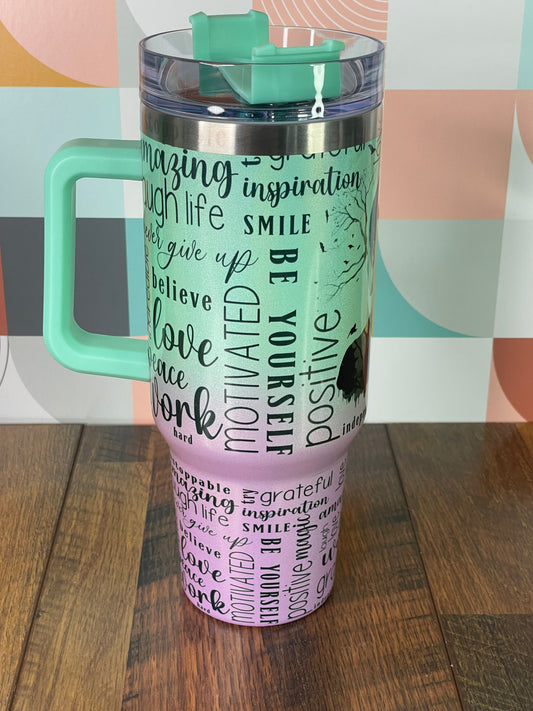 Positivity 40 oz dual color tumbler