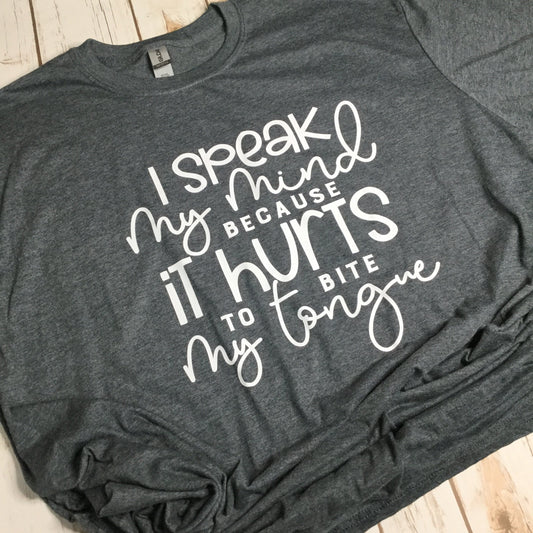 2 X Large Gray Speak My Mind T-shirt