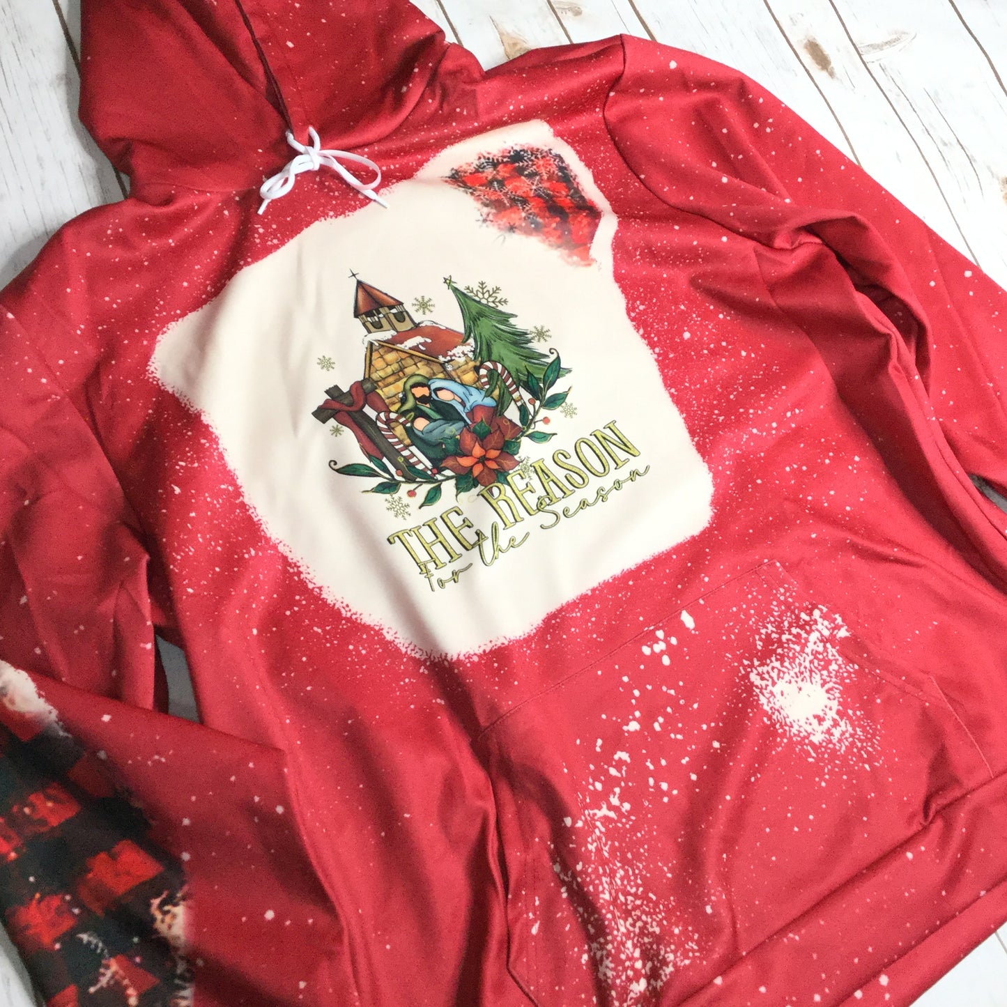 Christmas Nativity Red XL Hoodie